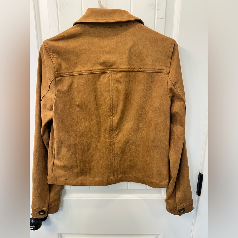 Kut from the Kloth Matilda Faux Suede Trucker Jacket in Toffee Size S - Picture 5 of 5